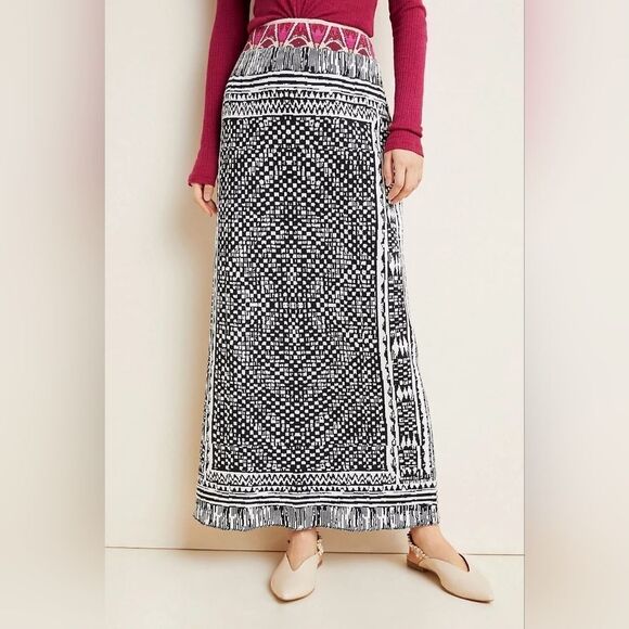 Anthropologie Cecilia Prado Printed Bilbao Sweater Boho Knit Maxi Skirt Small‎ - Picture 2 of 10